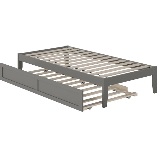 Colorado Twin Bed with USB Turbo Charger & Twin Trundle in Grey