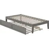 Colorado Twin Bed with USB Turbo Charger & Twin Trundle in Grey