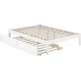 Colorado Full Bed with USB Turbo Charger & Twin Trundle in White