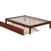 Colorado Full Bed with USB Turbo Charger & Twin Trundle in Walnut