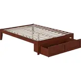 Colorado Full Bed with Foot Drawer & USB Turbo Charger in Walnut