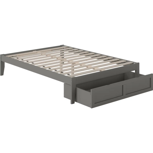 Colorado Full Bed with Foot Drawer & USB Turbo Charger in Grey
