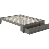 Colorado Full Bed with Foot Drawer & USB Turbo Charger in Grey