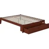 Colorado Queen Bed with Foot Drawer & USB Turbo Charger in Walnut