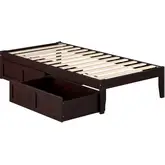 Colorado Twin Bed with 2 Drawers in Espresso