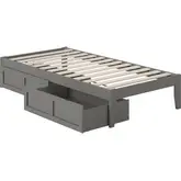 Colorado Twin Bed with USB Turbo Charger & 2 Drawers in Grey