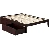 Colorado Full Bed with 2 Drawers in Espresso