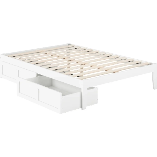 Colorado Full Bed with USB Turbo Charger & 2 Drawers in White