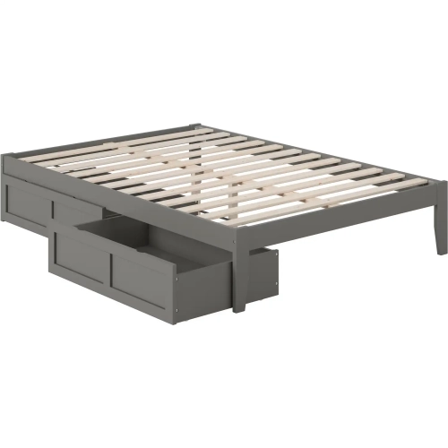 Colorado Full Bed with USB Turbo Charger & 2 Drawers in Grey