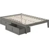Colorado Full Bed with USB Turbo Charger & 2 Drawers in Grey