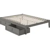 Colorado Queen Bed with USB Turbo Charger & 2 Extra Long Drawers in Grey