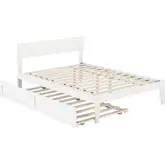 Boston Full Bed with Twin Trundle in White