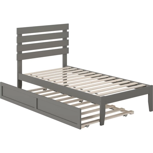 Oxford Twin Bed with USB Turbo Charger & Twin Trundle in Grey