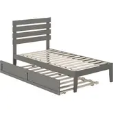 Oxford Twin Bed with USB Turbo Charger & Twin Trundle in Grey