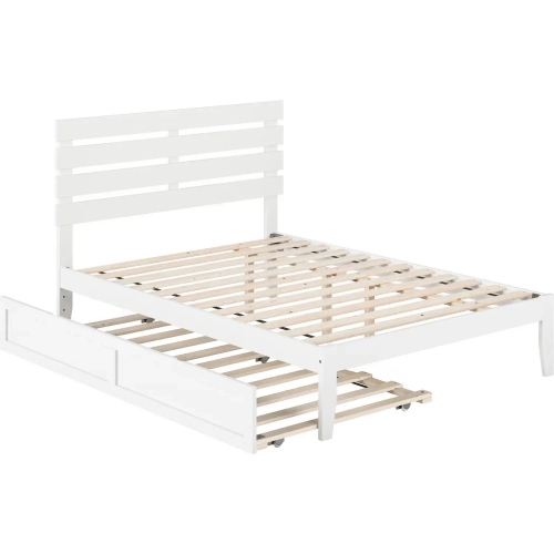 Oxford Full Bed with USB Turbo Charger & Twin Trundle in White