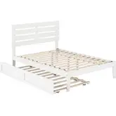 Oxford Full Bed with USB Turbo Charger & Twin Trundle in White