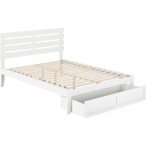 Oxford Queen Bed with Foot Drawer & USB Turbo Charger in White