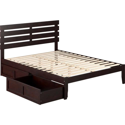 Oxford Queen Bed with 2 Drawers in Espresso Finish