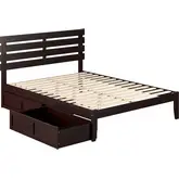 Oxford Queen Bed with 2 Drawers in Espresso Finish