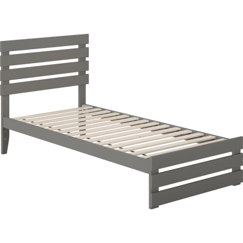 Oxford Twin Extra Long Bed with Footboard & USB Turbo Charger in Grey