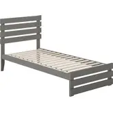 Oxford Twin Extra Long Bed with Footboard & USB Turbo Charger in Grey