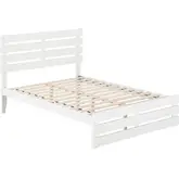 Oxford Full Bed with Footboard & USB Turbo Charger in White
