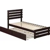 Oxford Twin XL Bed with Footboard & Twin XL Trundle in Espresso Finish