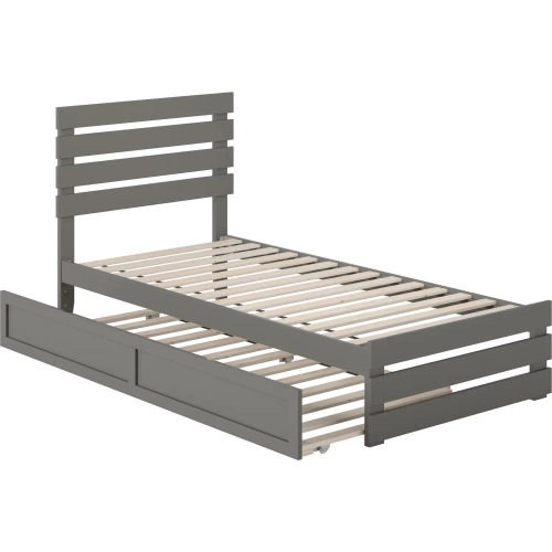 Oxford Twin Extra Long Bed with Footboard, Turbo Charger & Trundle in Grey