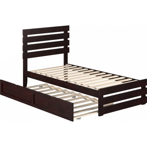Oxford Twin Bed with Footboard & Twin Trundle in Espresso Finish