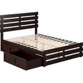 Oxford Full Bed with Footboard & 2 Drawers in Espresso Finish