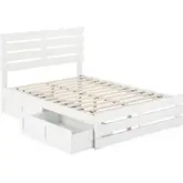 Oxford Full Bed with Footboard, USB Turbo Charger & 2 Drawers in White