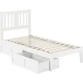 Tahoe Twin Bed with USB Turbo Charger & 2 Drawers in White