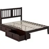 Tahoe Full Bed with 2 Drawers in Espresso Finish Wood