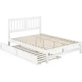 Tahoe Queen Bed with Footboard & Twin XL Trundle in White Finish