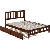 Tahoe Queen Bed with Footboard & Twin XL Trundle in Walnut Finish