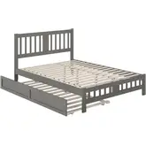 Tahoe Queen Bed with Footboard & Twin XL Trundle in Grey Finish