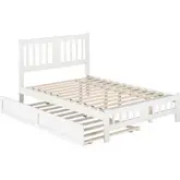 Tahoe Full Bed with Footboard & Twin Trundle in White Finish