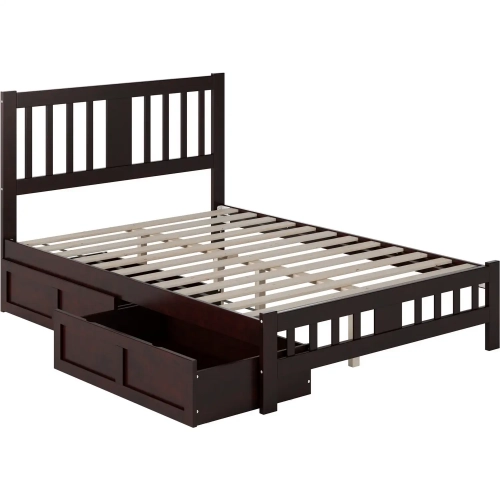 Tahoe Full Bed with Footboard & 2 Drawers in Espresso Finish Wood