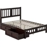 Tahoe Full Bed with Footboard & 2 Drawers in Espresso Finish Wood