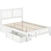 Tahoe Full Bed with Footboard & 2 Drawers in White Finish