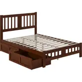 Tahoe Full Bed with Footboard & 2 Drawers in Walnut Finish