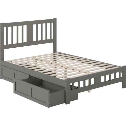 Tahoe Full Bed with Footboard & 2 Drawers in Grey Finish