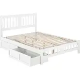 Tahoe Queen Bed with Footboard & 2 Drawers in White Finish