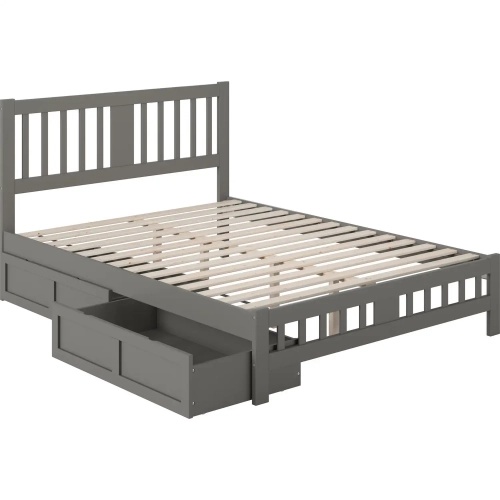 Tahoe Queen Bed with Footboard & 2 Drawers in Grey Finish