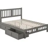 Tahoe Queen Bed with Footboard & 2 Drawers in Grey Finish