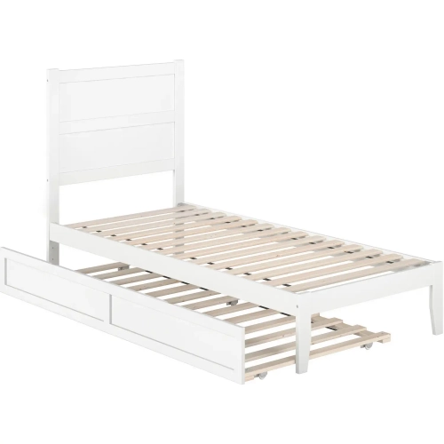 NoHo Twin XL Bed with Twin XL Trundle in White Finish