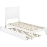 NoHo Twin XL Bed with Twin XL Trundle in White Finish