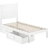 NoHo Twin Bed with 2 Drawers in White Finish