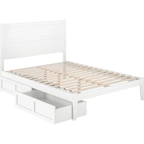 NoHo Queen Bed with 2 Drawers in White Finish