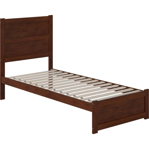 NoHo Twin XL Bed with Footboard in Walnut Finish